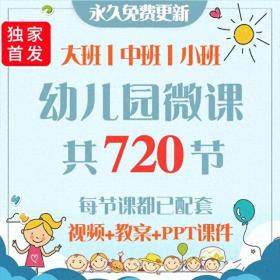 720节幼儿园五大领域微课全集，PPT课件+教案反思+视频一站式资源